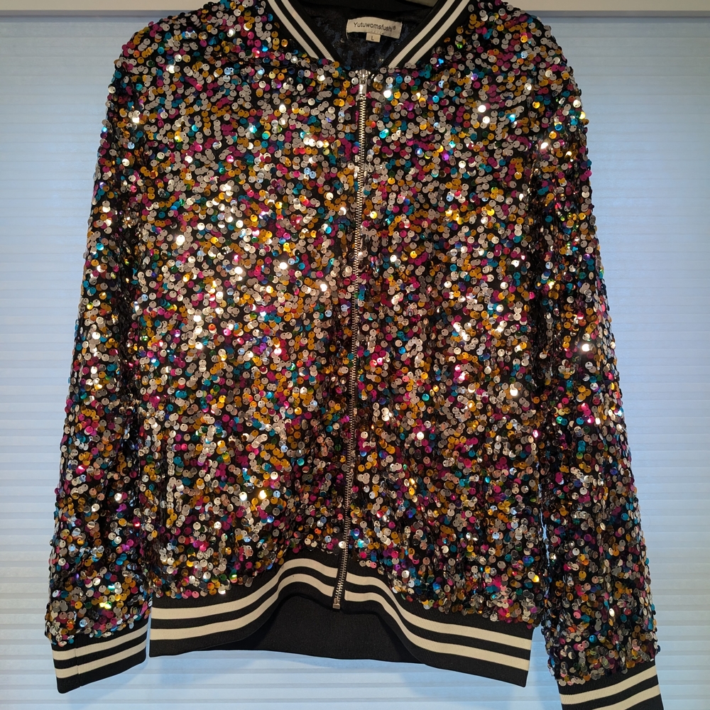 Sequin Bomber Jacket - image 1